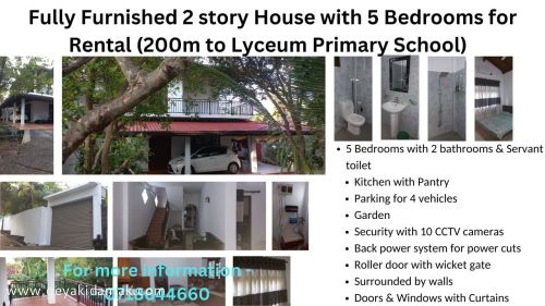 4 Bed Room House for Rent at Panadura - Kalutara